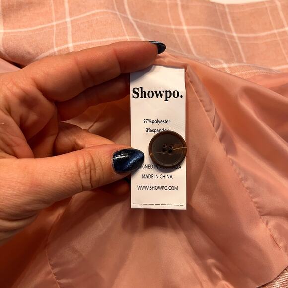 Showpo Pink Plaid Women's Blazer - Picture 8 of 11